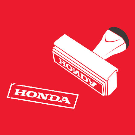 Honda stamp illustration.