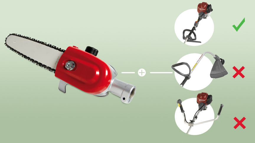 Pruning attachment for Brushcutters.