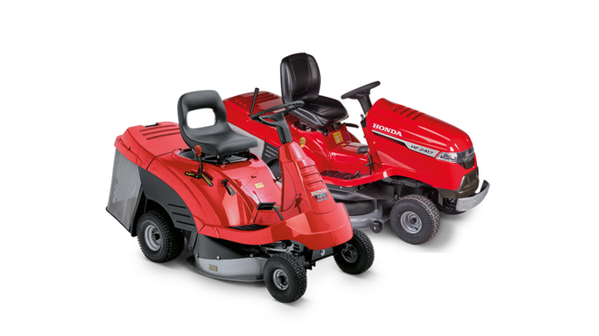 2x side facing ride-on mowers.