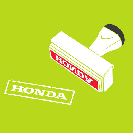 Honda stamp illustration.
