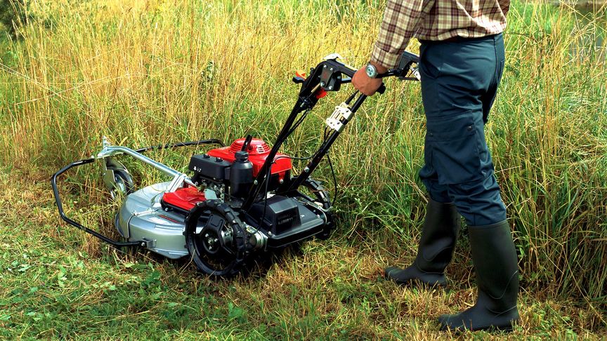 Honda Grass Cutter lawnmower close up on lawn