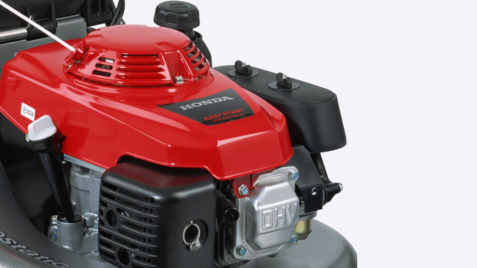 Close up of lawnmower engine.