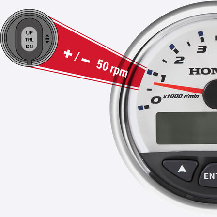close up illustration of a honda outboard engine speedometer