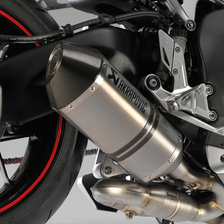 Close up of Honda motorcycle exhaust.