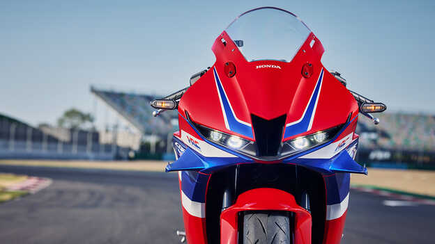 CBR600RR front-on fairing close-up.