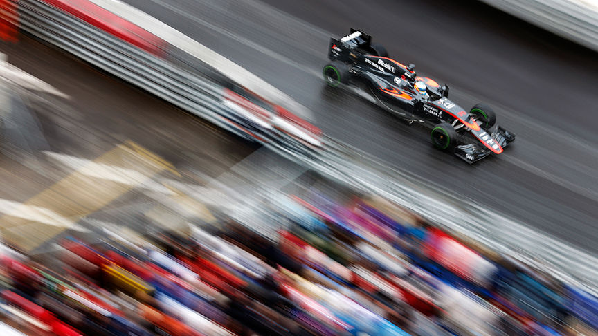 car racing around track