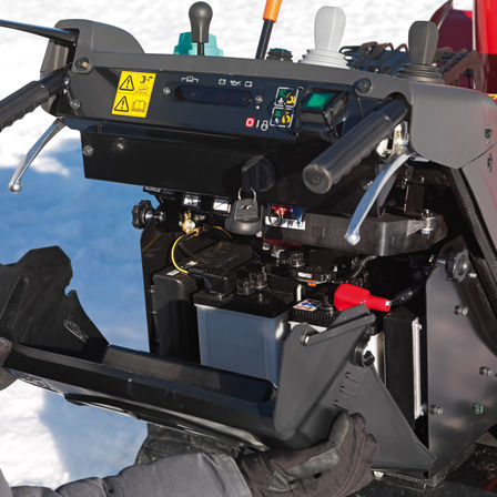 Close up of snowthrower.