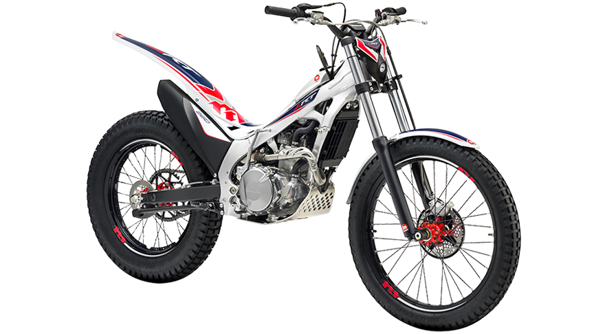 Side on, right-facing red CRF150R.