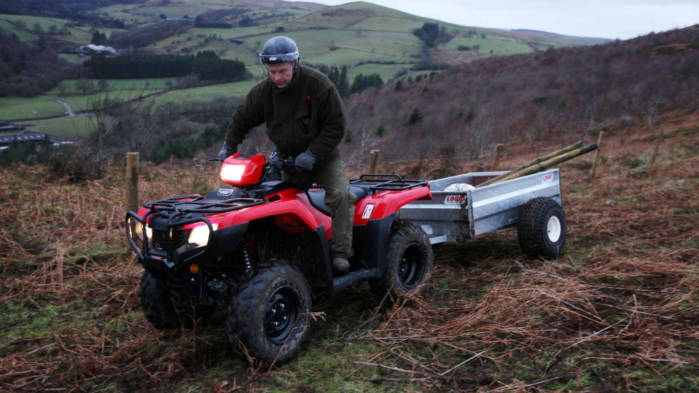 Foreman being used by model, field location.