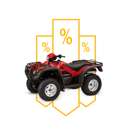 Front three-quarter ATV with offers illustration.