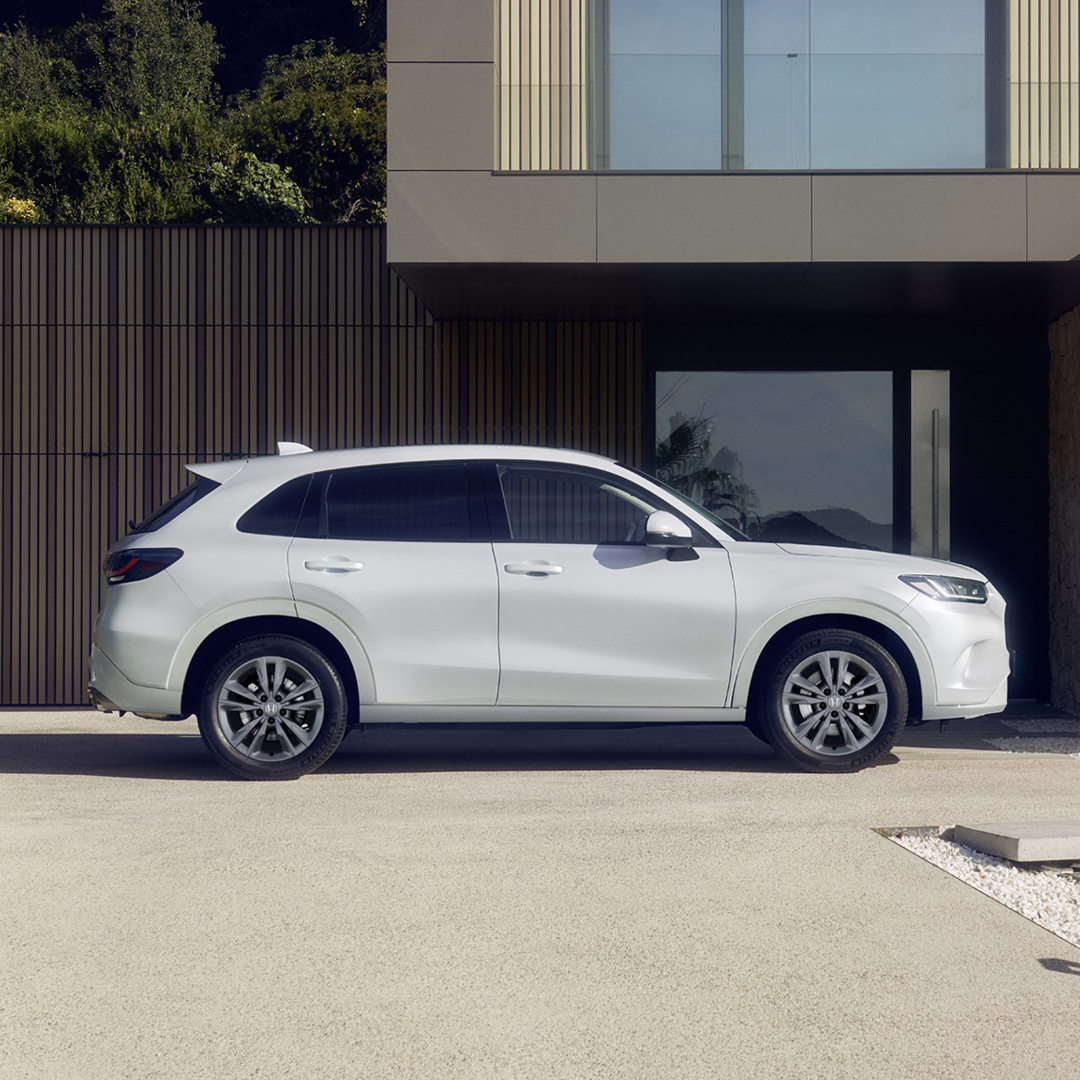 White ZR-V in driveway