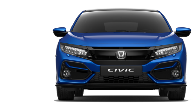 Rear facing Honda Civic.