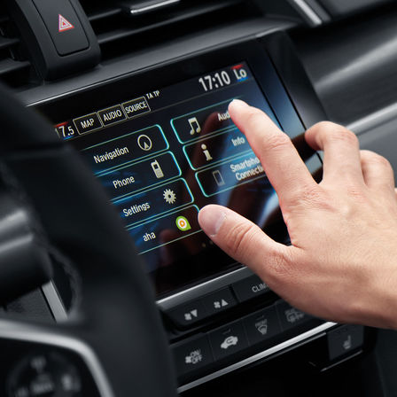 Close up of Honda CONNECT infotainment system.