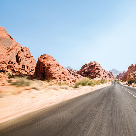 Empty road with dry landscape