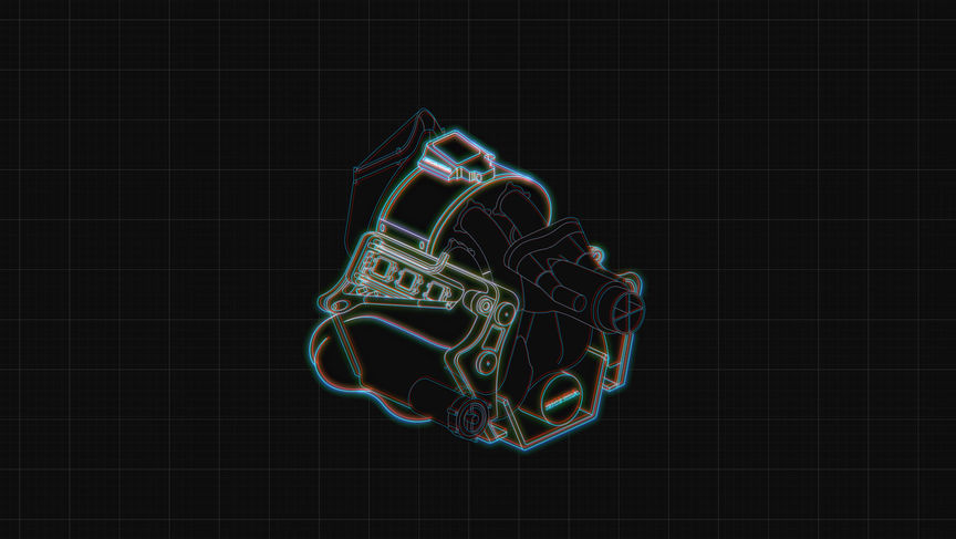 3D CAD of turbo charger