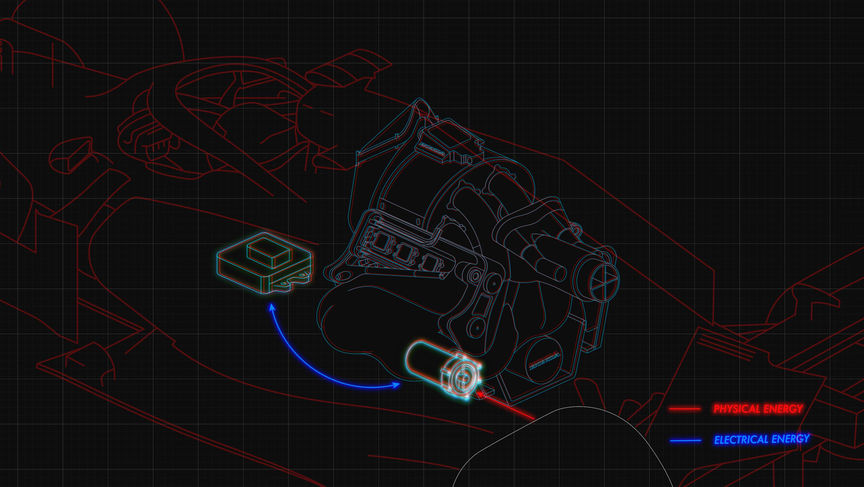 3d CAD of a MGU-K generator