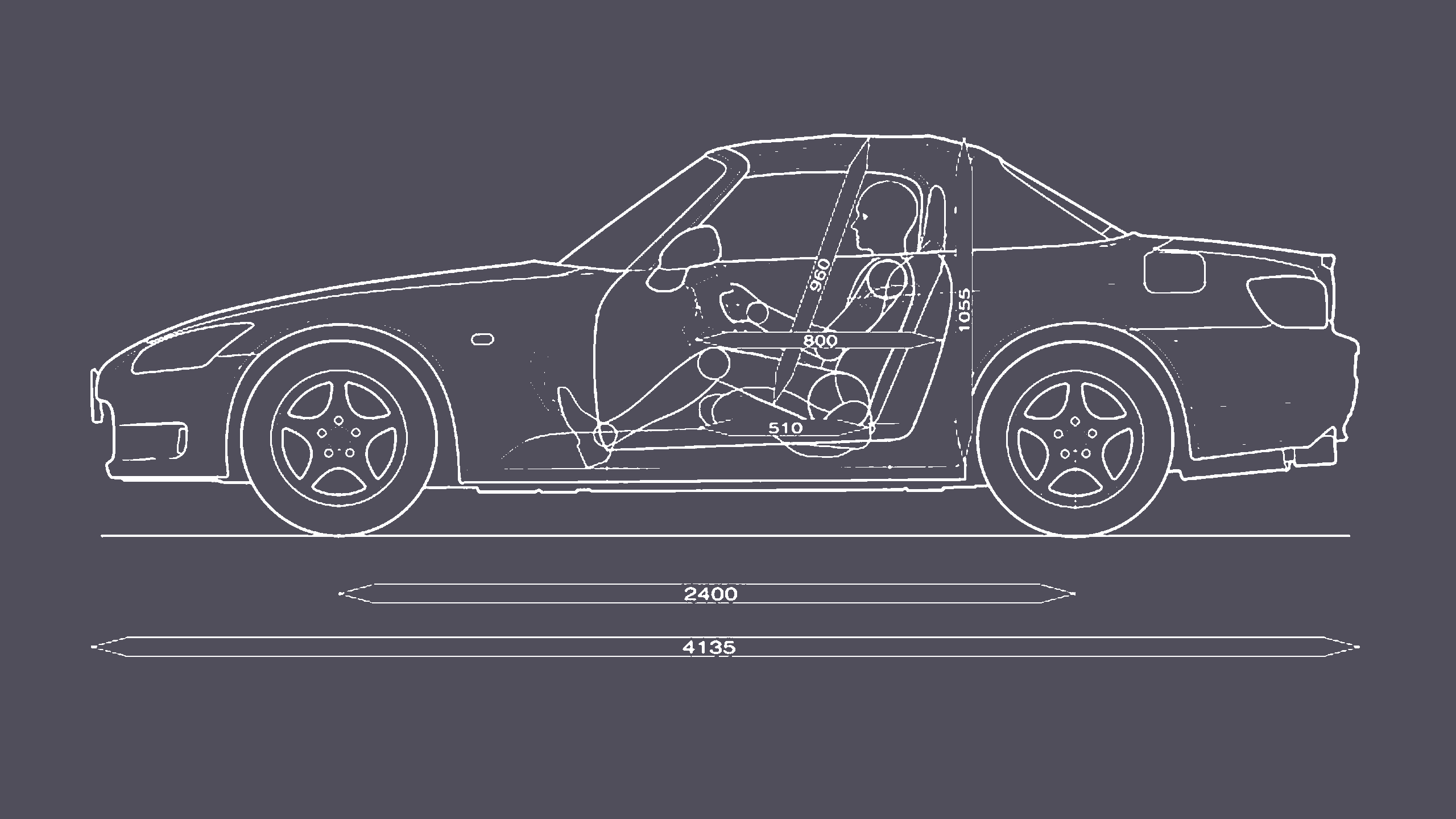 Drawing of the Honda S2000.