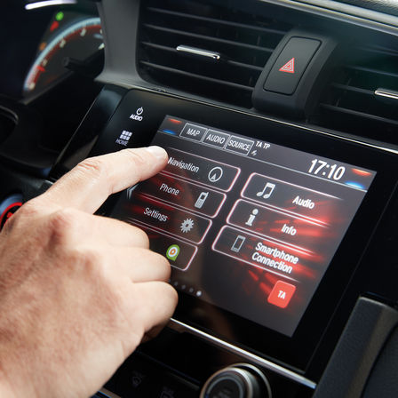 Close up of Honda CONNECT infotainment system.