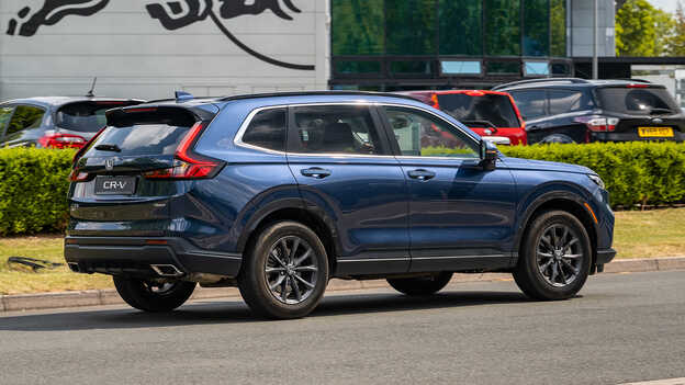 Rear view of Honda Hrybrid SUV