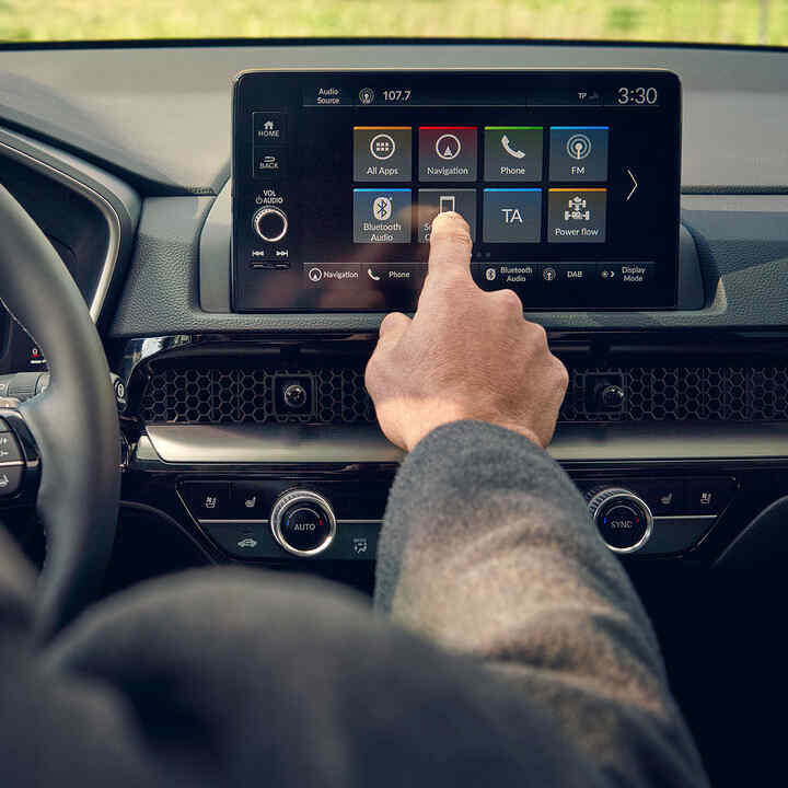 Close up of Honda CR-V Hybrid Infotainment System.