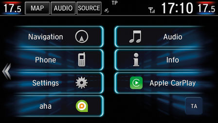Close up of Honda CR-V Hybrid touchscreen icons.