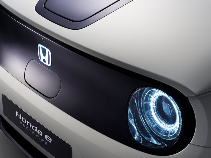 Close up of Honda e prototype.