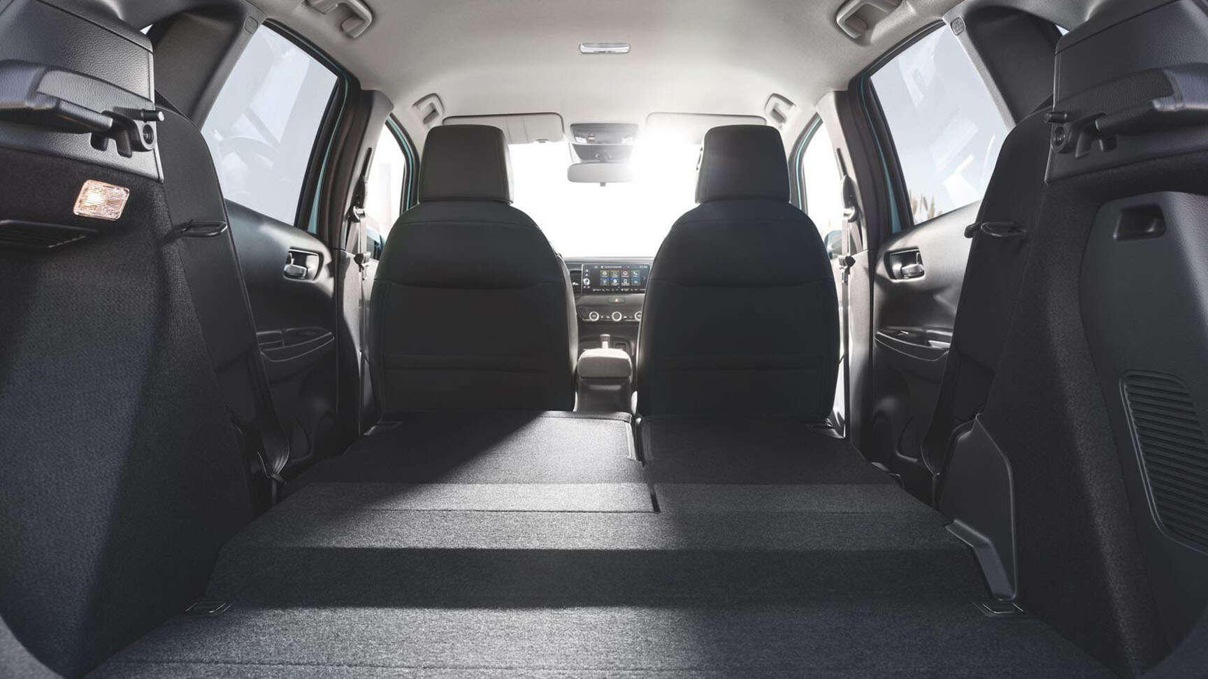 Boot space interior of Honda vehicle.