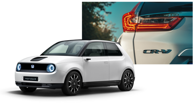 Front three-quarter facing Honda Clarity Fuel Cell with Honda logo.