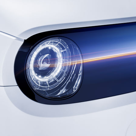 Close up of Honda e.