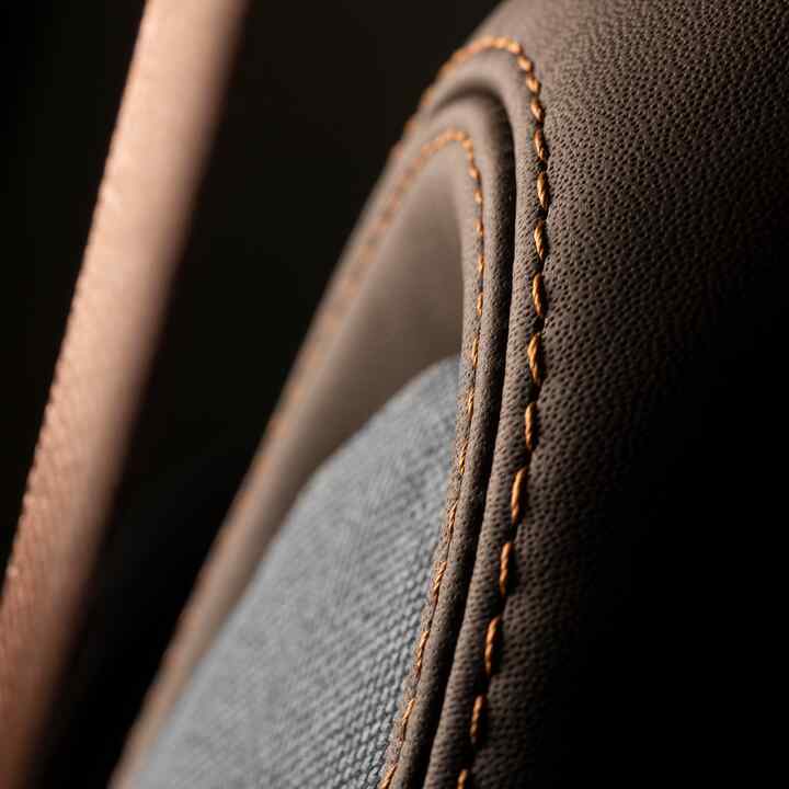 Close up of seat stitching