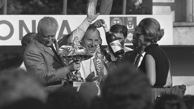 John Surtees at our second Formula 1 win at Monza.