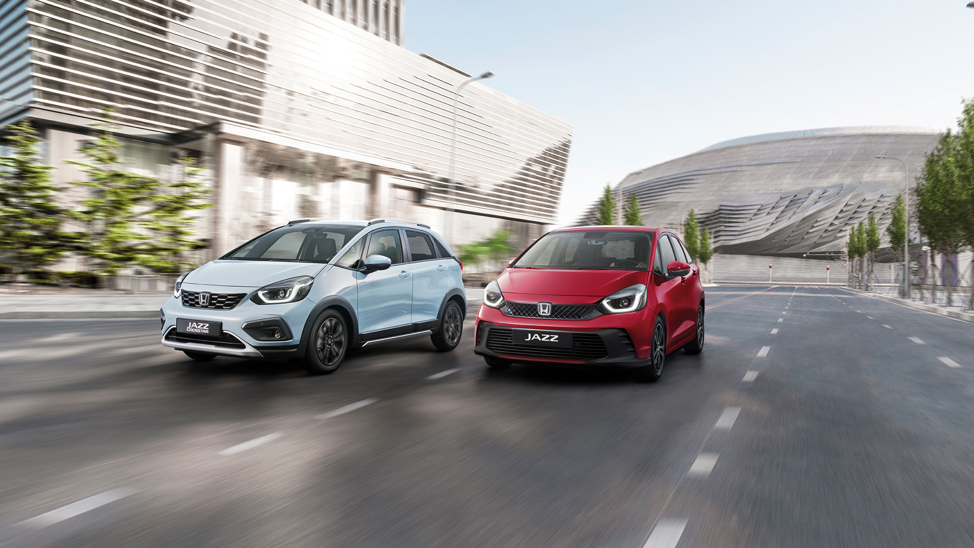 Rear view of Honda Jazz in a coastal location.