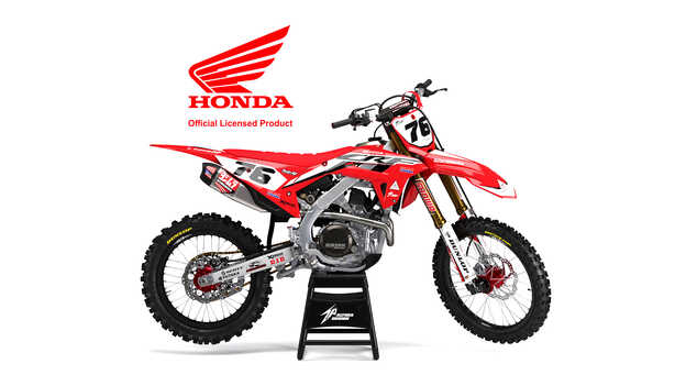 Side Facing Honda motorcycles with Factory Racing Decal kit.