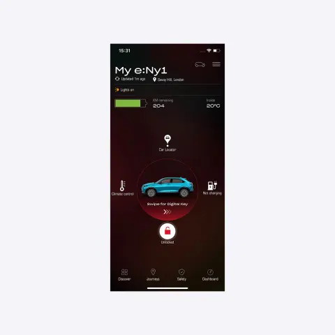 My Honda plus app core connection interface on phone screen.