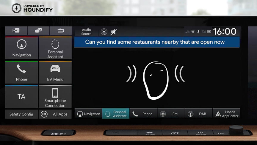 Close up of Honda Personal Assistant in Honda e Dashboard