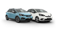 Front facing three quarters Honda Jazz Crosstar and Honda Jazz