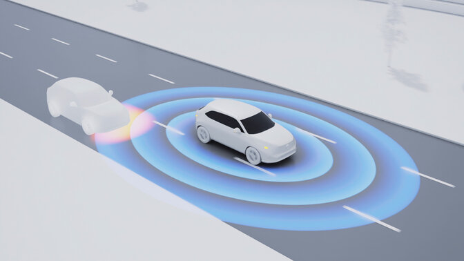 Lane Change Collision Mitigation System videographic.