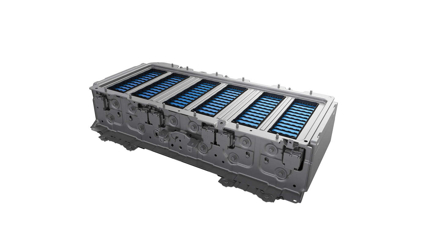 Close-up of Honda Hybrid Litium-Ion Battery. 