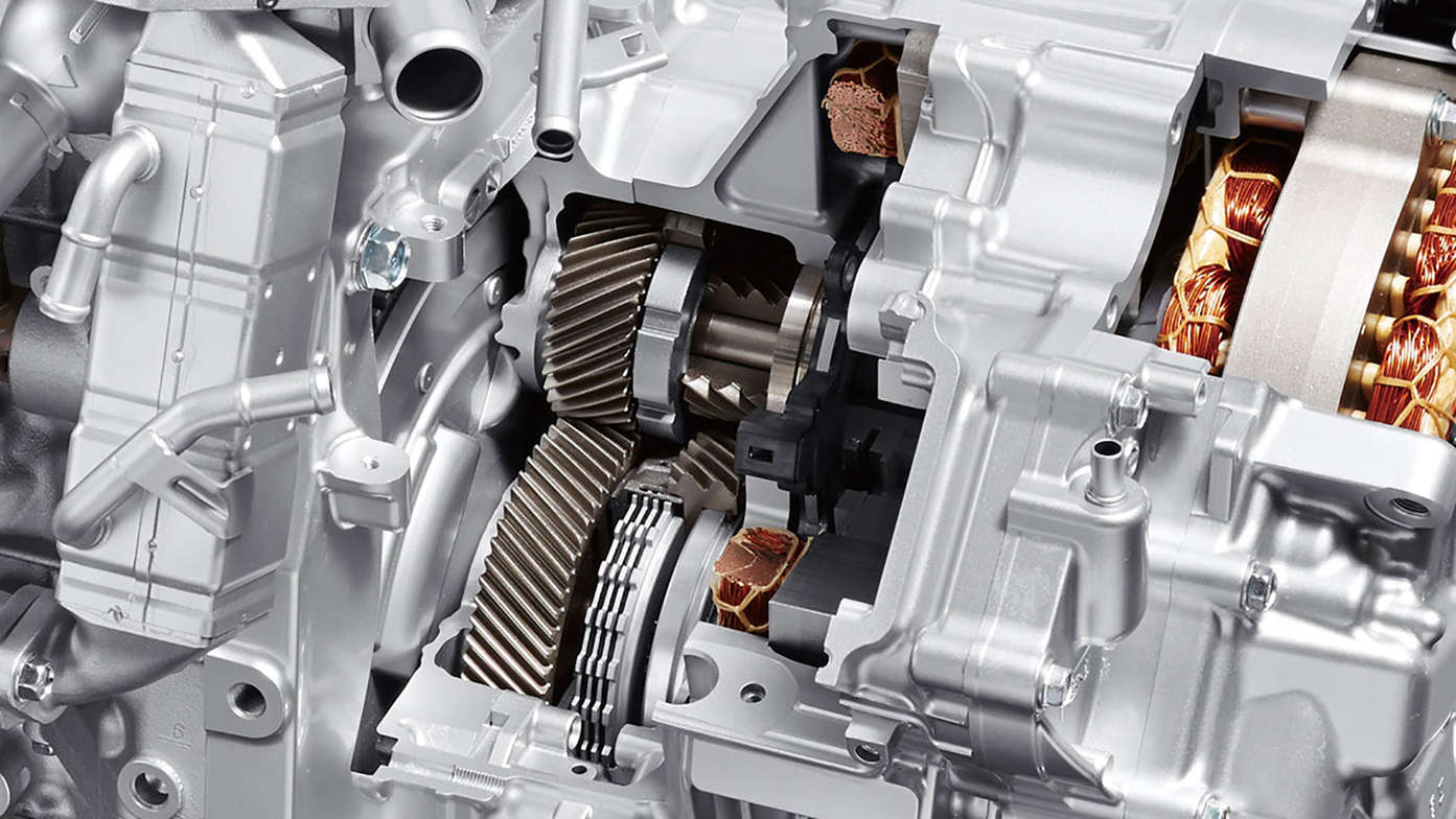 Close-up of Honda Hybrid Engine-linked Clutch.