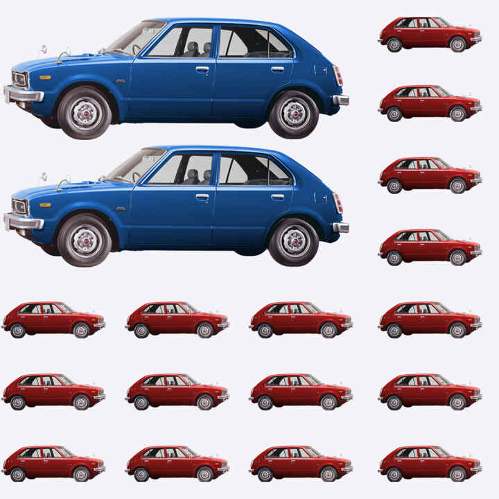 An American flag graphic made from the Honda Civic.