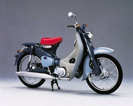 Side facing Honda Super Cub.