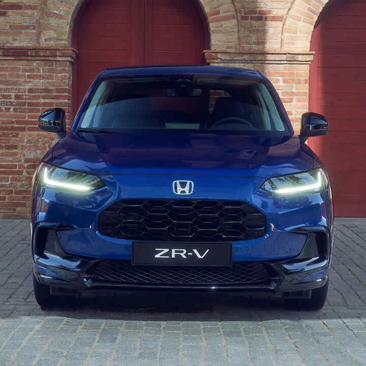 Blue ZR-V in driveway