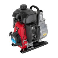 Red, black and silver Lightweight water pump - side view.