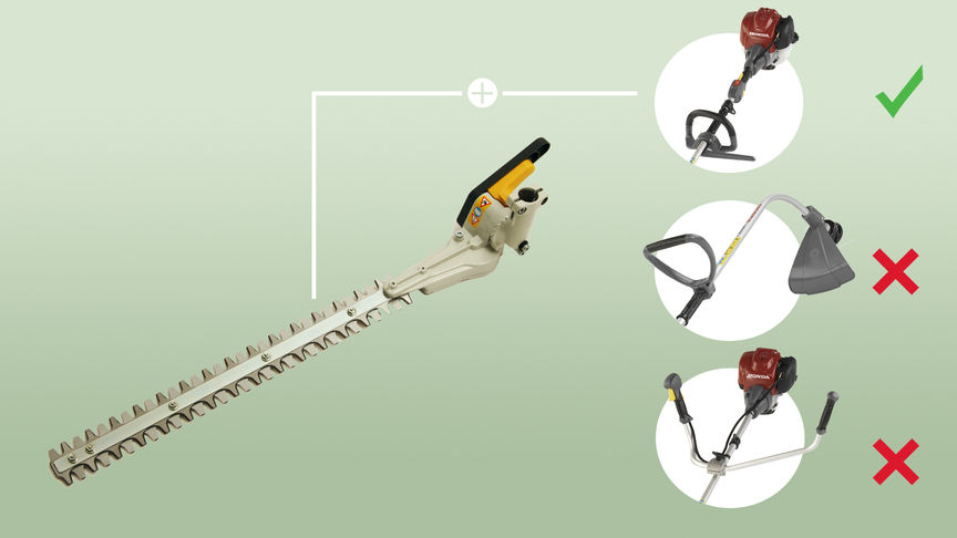 Hedgetrimmer attachment for Brushcutters.