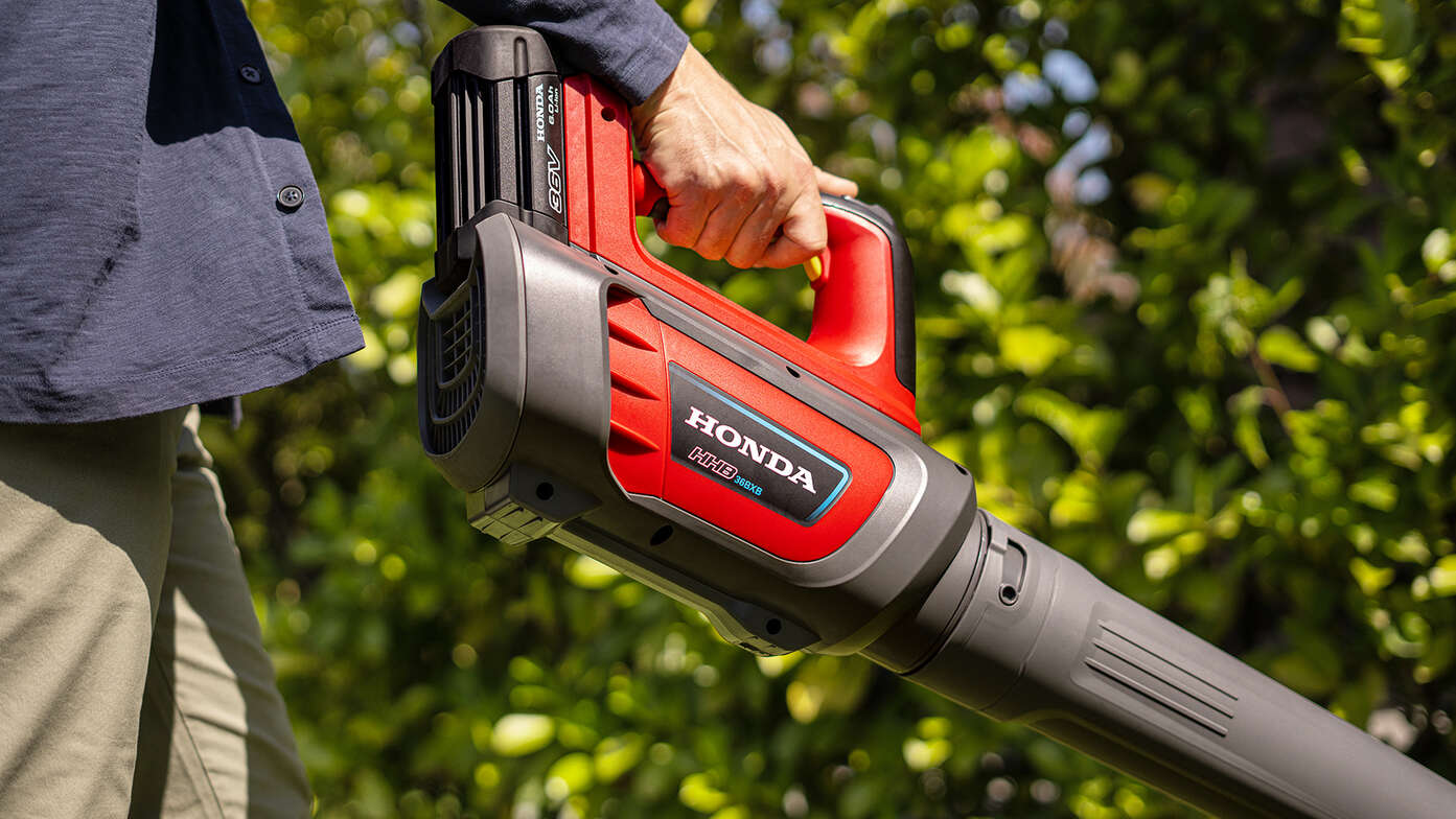 Man holding a Cordless Leafblower