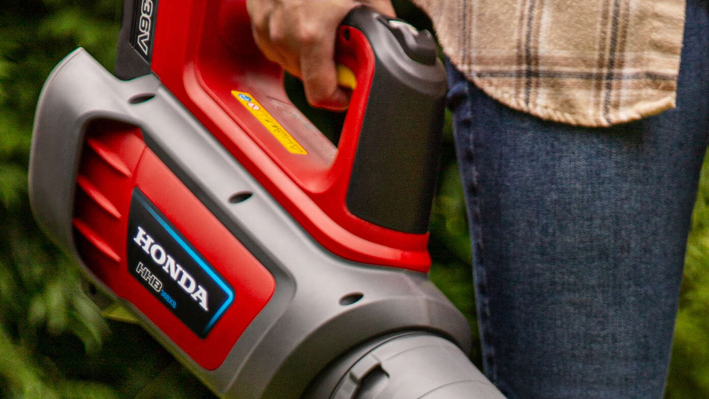 Man holding a Cordless Leafblower