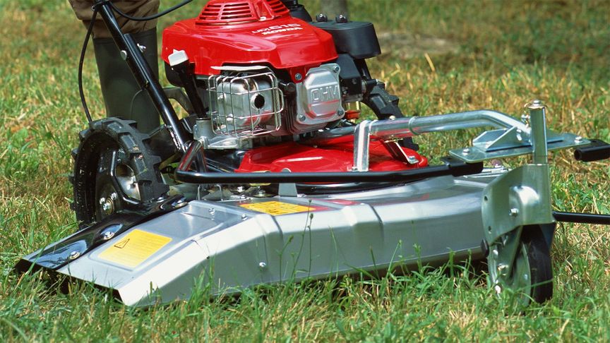 Honda Grass Cutter lawnmower close up on lawn