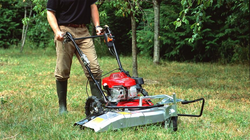 Honda Grass Cutter lawnmower close up on lawn