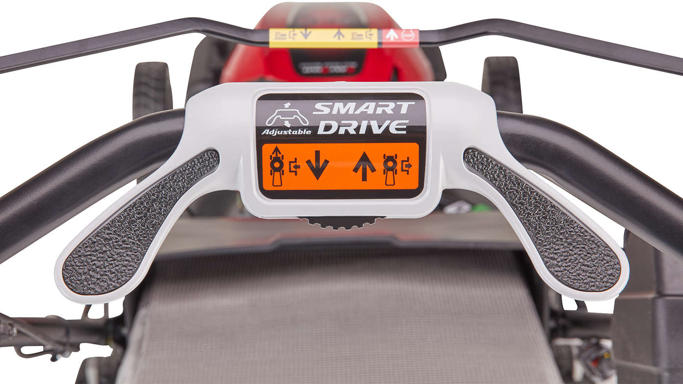 close up of honda izy petrol lawnmower smart drive speed control