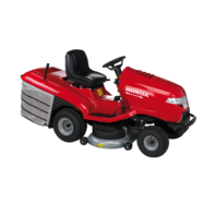 Premium lawn tractor, front three-quarter, right facing.